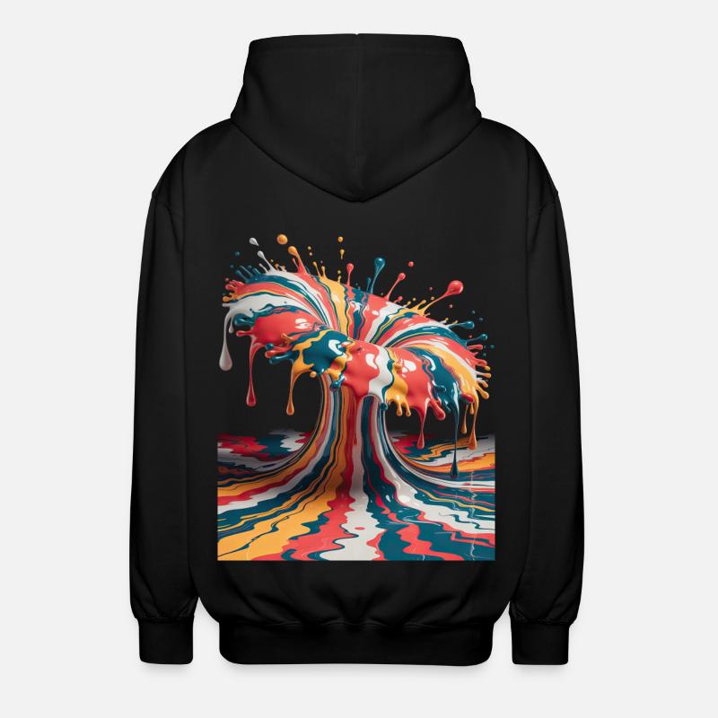 Regenbogen-Farbexplosion - Unisex Kapuzenjacke - Schwarz
