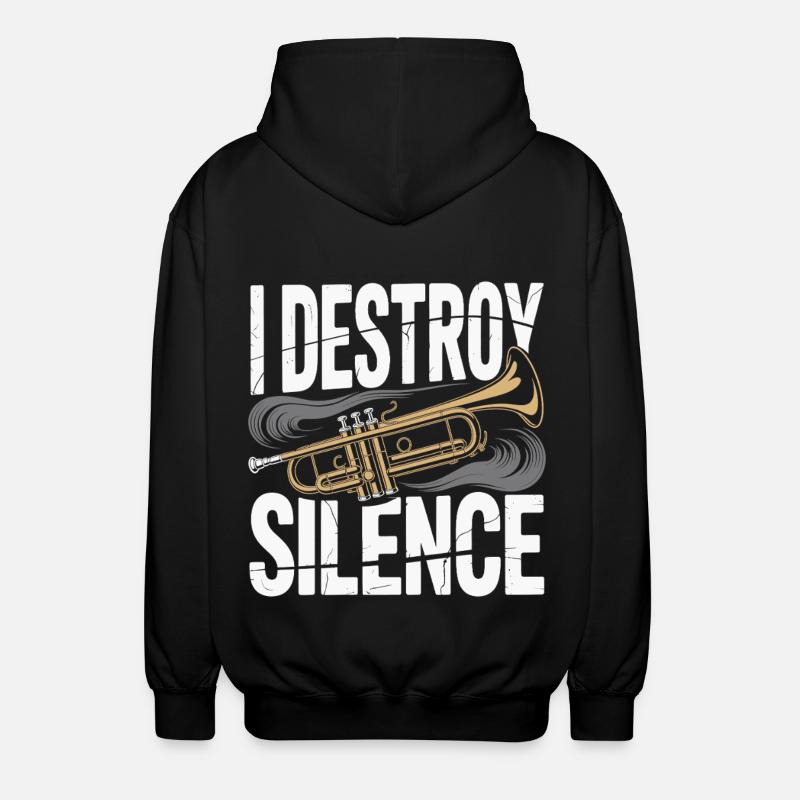 Trompette I Destroy Silence - Veste à capuche unisexe - noir