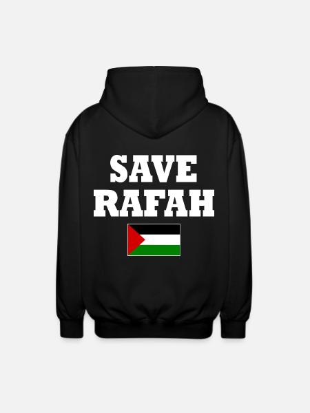 Save rafah - Unisex Kapuzenjacke - Schwarz