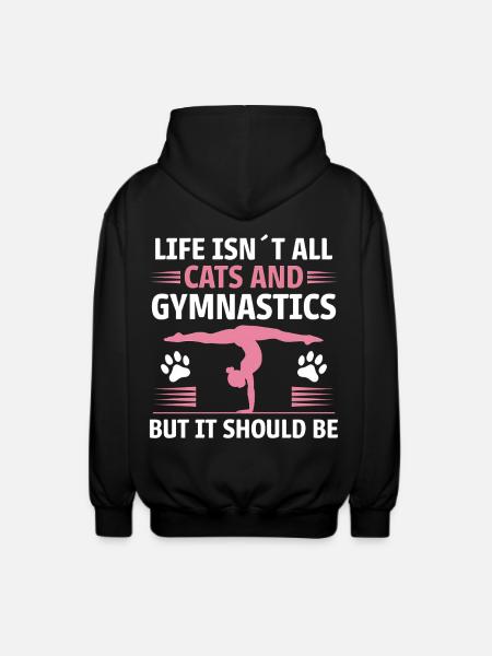 Gymnastik Siger Katte Sjov Gymnastik Gave - Unisex hættejakke. - sort