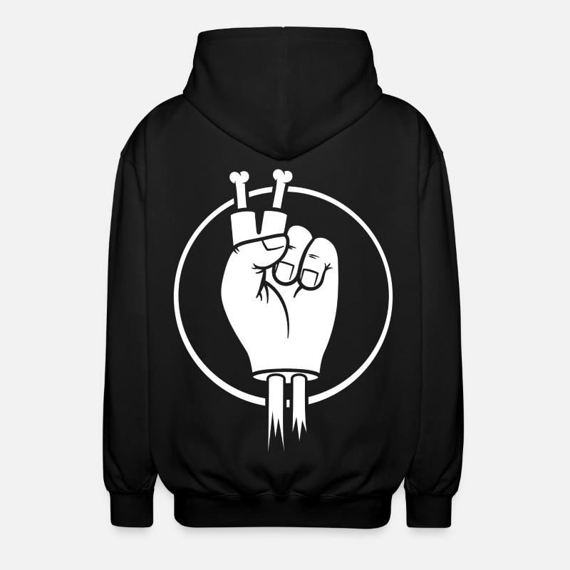 Siegeszeichenhand mit Knochenfingern - Unisex Kapuzenjacke - Schwarz