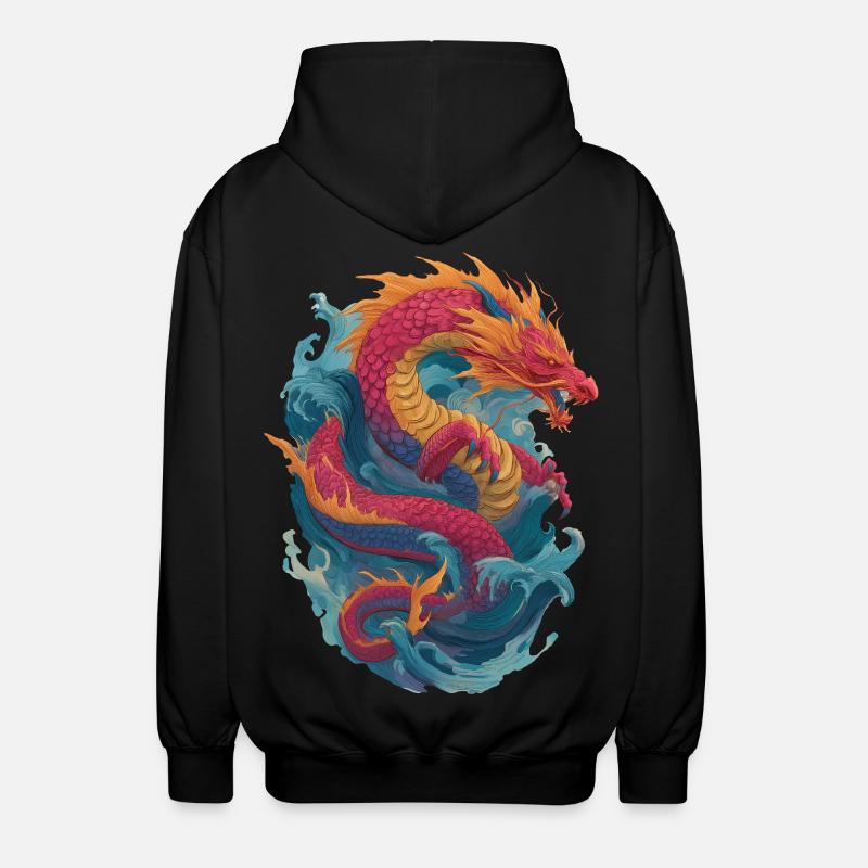 Drache - Unisex Kapuzenjacke - Schwarz