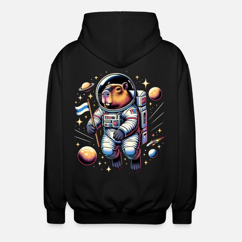 Capybaras Mignon Capybara Astronaute - Veste à capuche unisexe - noir
