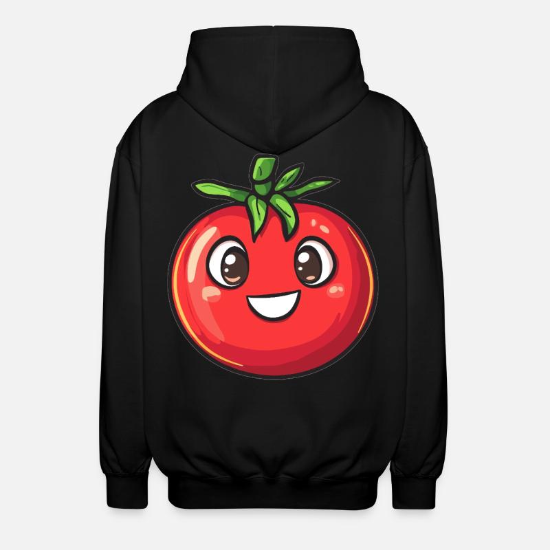 Fröhliche Tomate - Unisex Kapuzenjacke - Schwarz