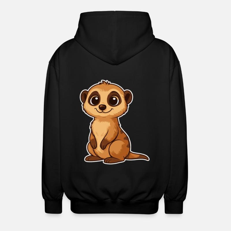 Mignon suricate dessin animé - Veste à capuche unisexe - noir