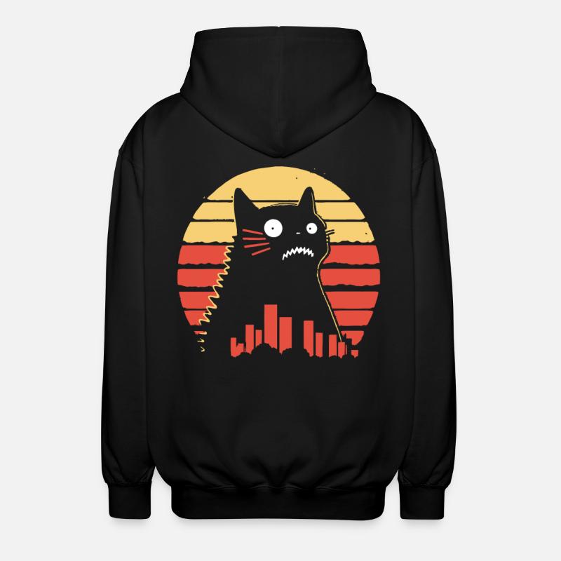 Chat monstre géant - Veste à capuche unisexe - noir