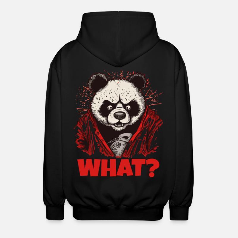 Wütender Pandabär - Unisex Kapuzenjacke - Schwarz