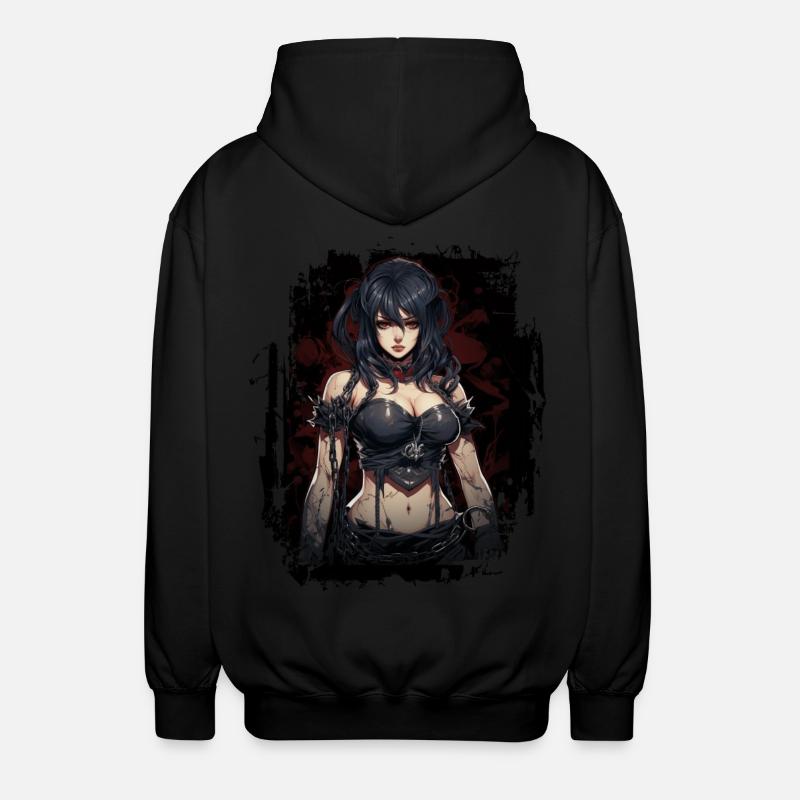 Fittes Gothic Mädchen - Unisex Kapuzenjacke - Schwarz