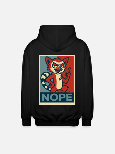 Naughty Lemur: No - Unisex Hooded Jacket - black