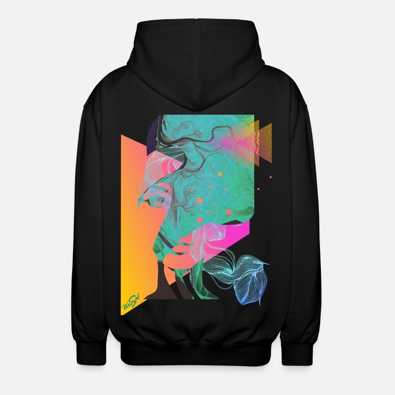 visage abstrait - Veste à capuche unisexe - noir