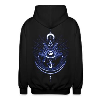 Dritte Auge Chakra Symbol Drittes Auge - Unisex Kapuzenjacke - Schwarz - Hinten - AI Model Male 185 light (185cm)