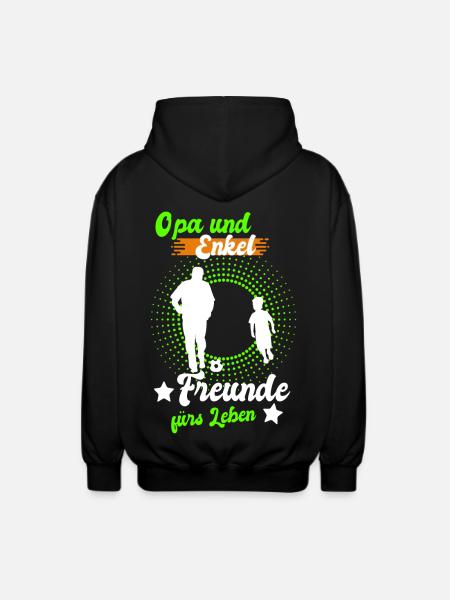 Opa und Enkel Freunde - Unisex Kapuzenjacke - Schwarz