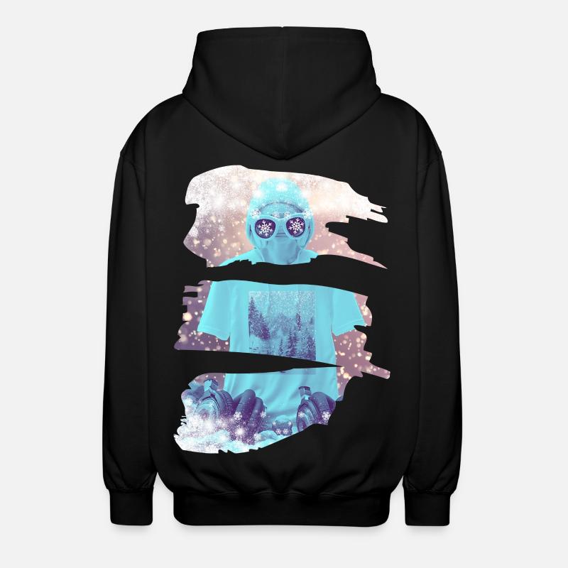 Es schneit - Unisex Kapuzenjacke - Schwarz