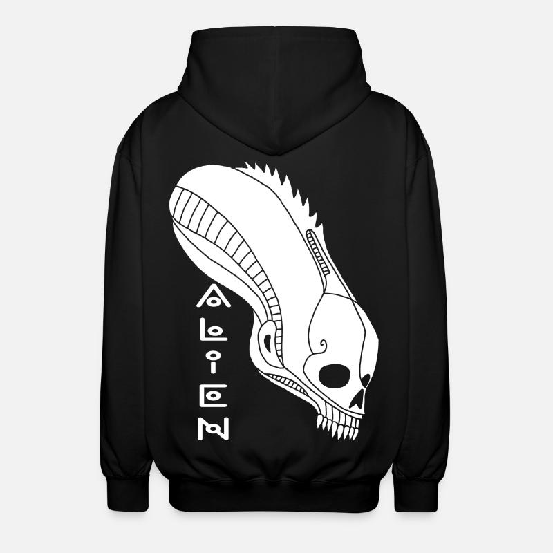Crâne extraterrestre blanc - Veste à capuche unisexe - noir