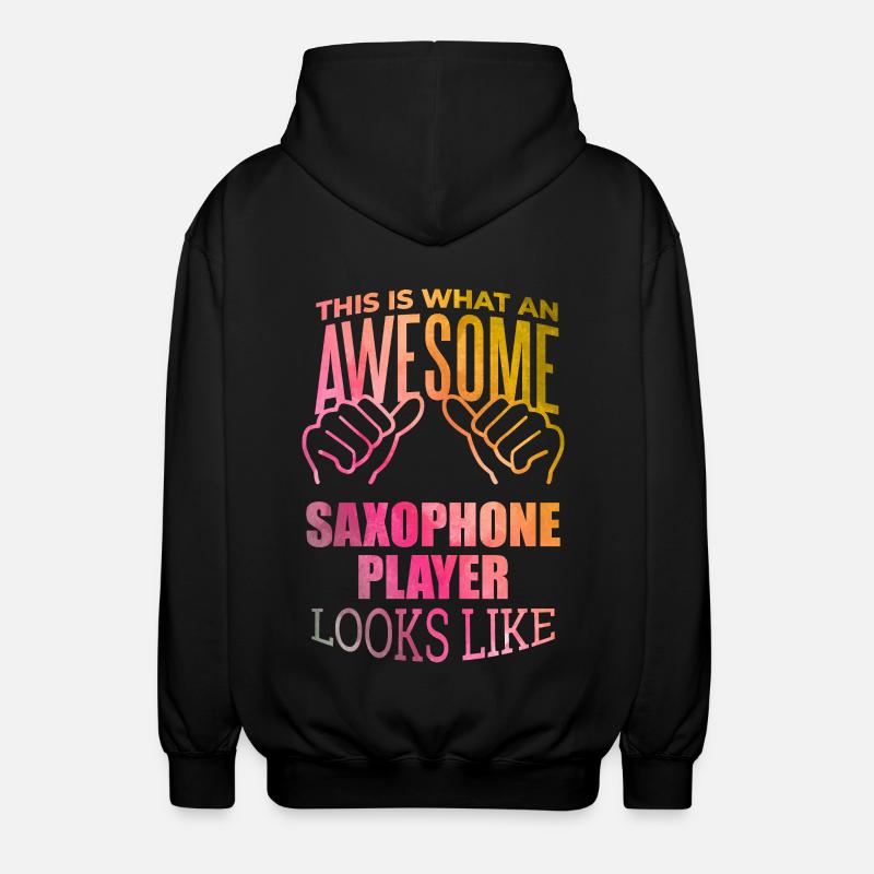 saxophone - Veste à capuche unisexe - noir