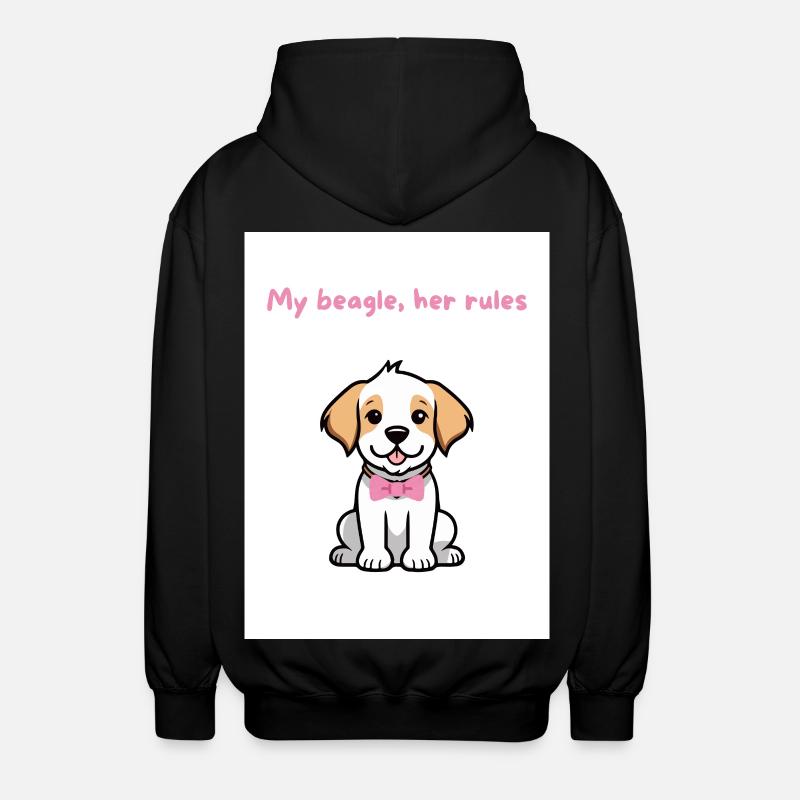 My beagle, her rules - Unisex Hooded Jacket - black