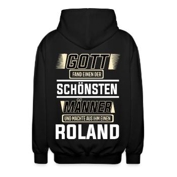 Roland der schönste Mann von Gott geformt Design - Unisex Kapuzenjacke - Schwarz - Hinten - AI Model Male 185 light (185cm)