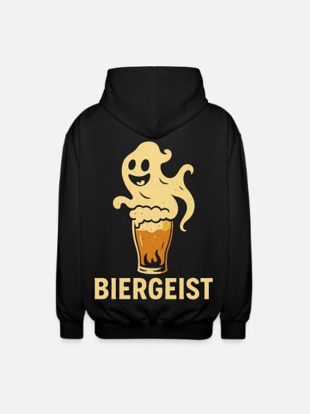 Biergeist lustiger Spruch - Happy Halloween - Unisex Kapuzenjacke - Schwarz