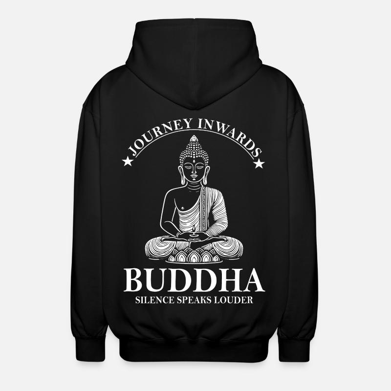 Buddha Design – Silence Speaks Louder - Unisex Hooded Jacket - black