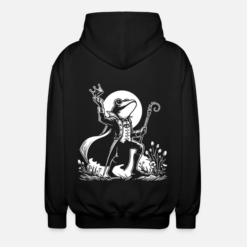 Froschkönig – Märchenhaftes Design - Unisex Kapuzenjacke - Schwarz