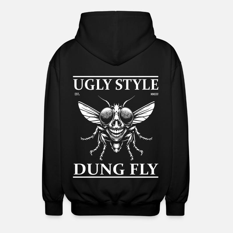 Mistfliege – Ugly Style Funny Design - Unisex Kapuzenjacke - Schwarz