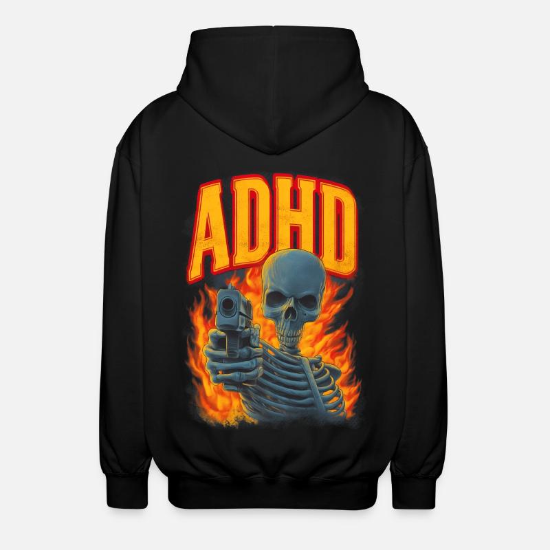 ADHD Skelett - Unisex Kapuzenjacke - Schwarz