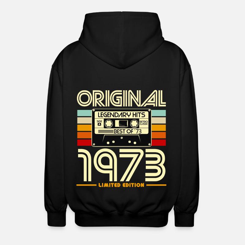 Original 1973 Retro Cassette - Unisex Hooded Jacket - black