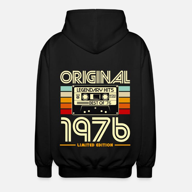 Original 1976 Retro Cassette - Unisex Hooded Jacket - black