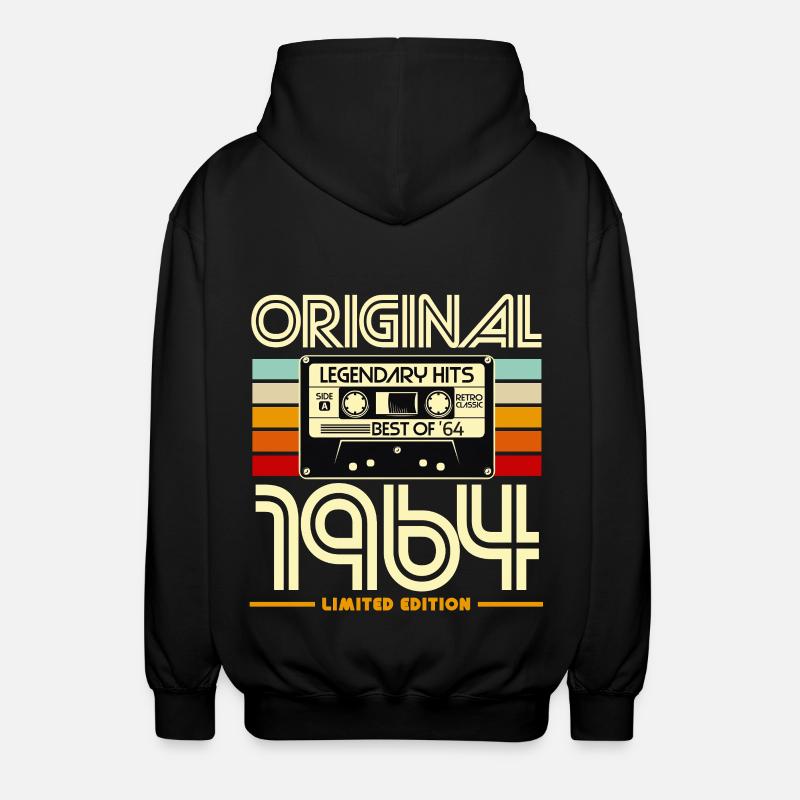 Original 1964 Retro Cassette - Unisex Hooded Jacket - black