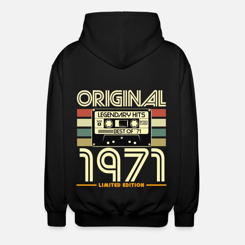 Original 1971 Retro Hits Cassette - Unisex Hooded Jacket - black