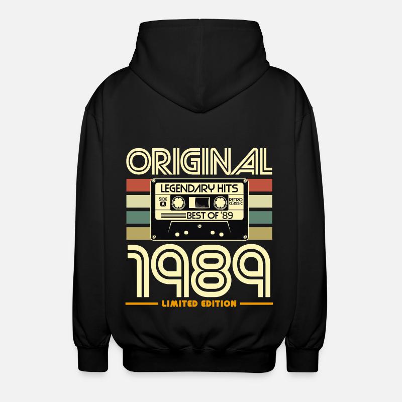 Original 1989 Cassette Nostalgia - Unisex Hooded Jacket - black