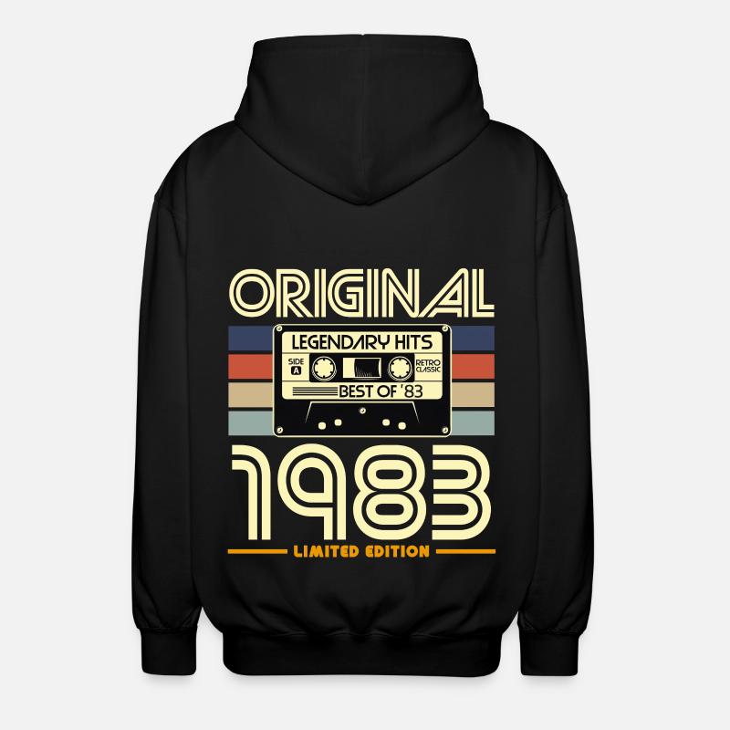 Original 1983 Retro Cassette - Unisex Hooded Jacket - black