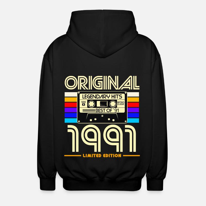 1991 limitierte Kassette - Unisex Kapuzenjacke - Schwarz