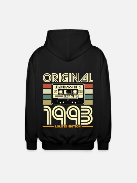 1993 Retro Hits Limited Edition - Unisex Hooded Jacket - black