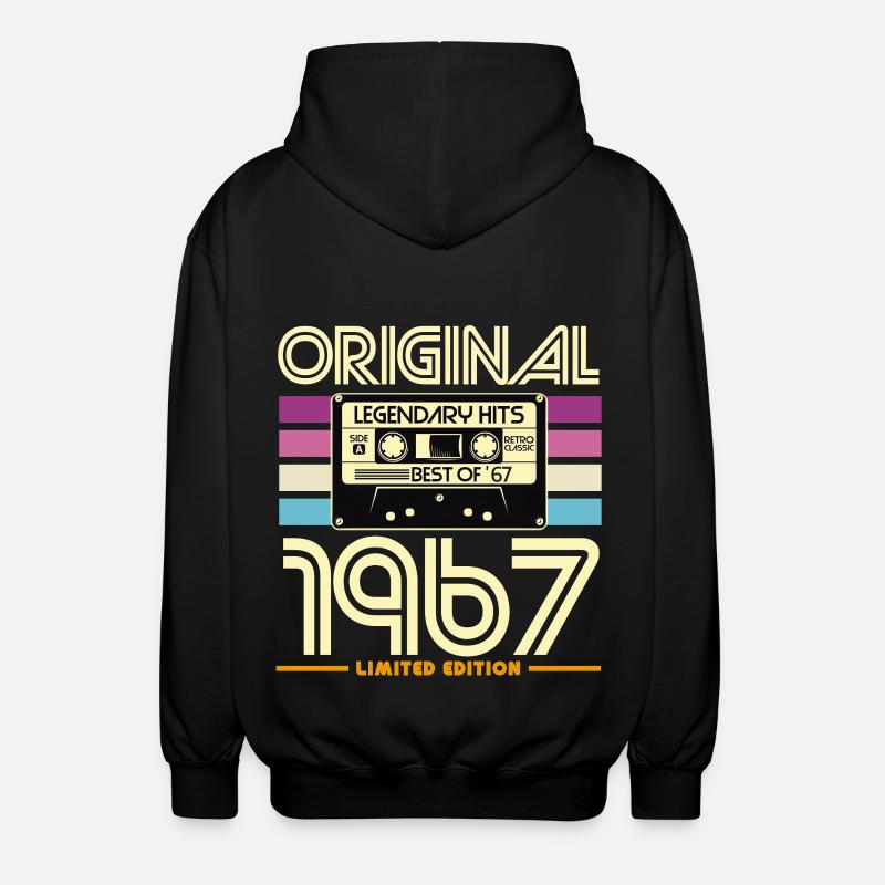 Original 1967 Hits Cassette Retro - Unisex Hooded Jacket - black