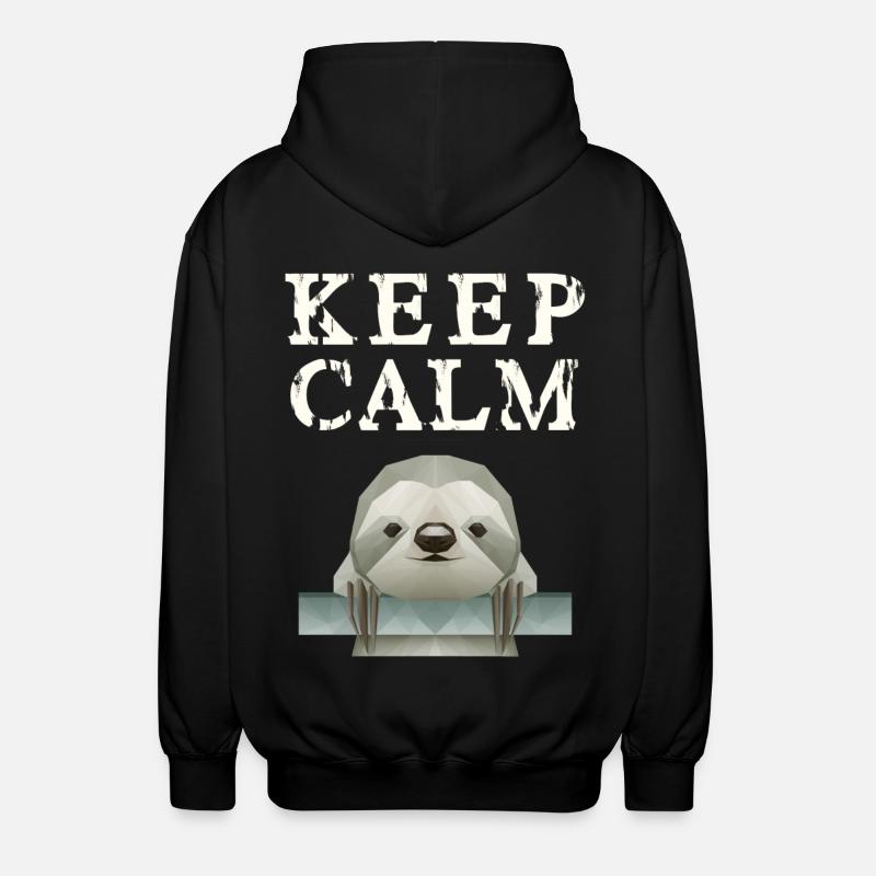 Keep Calm Faultier - Unisex Kapuzenjacke - Schwarz