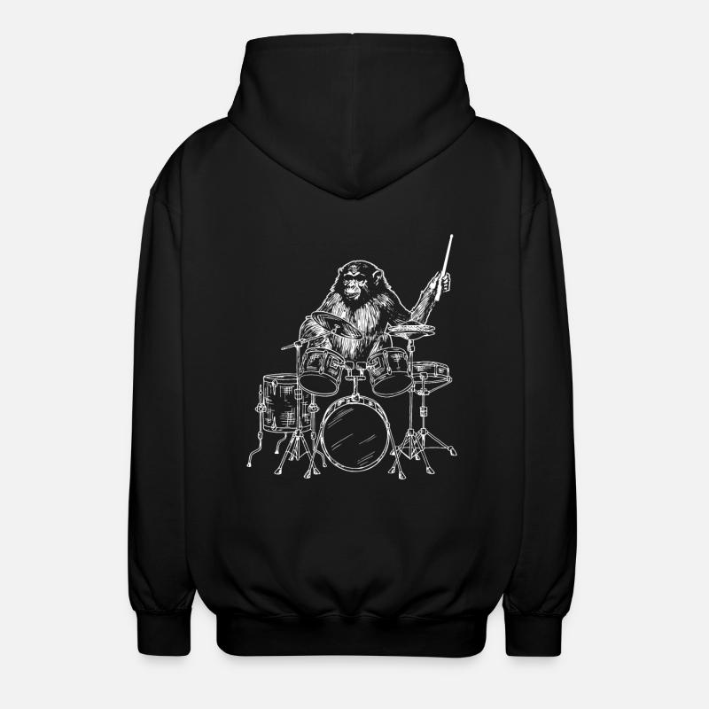 Singe batteur batteur - Veste à capuche unisexe - noir