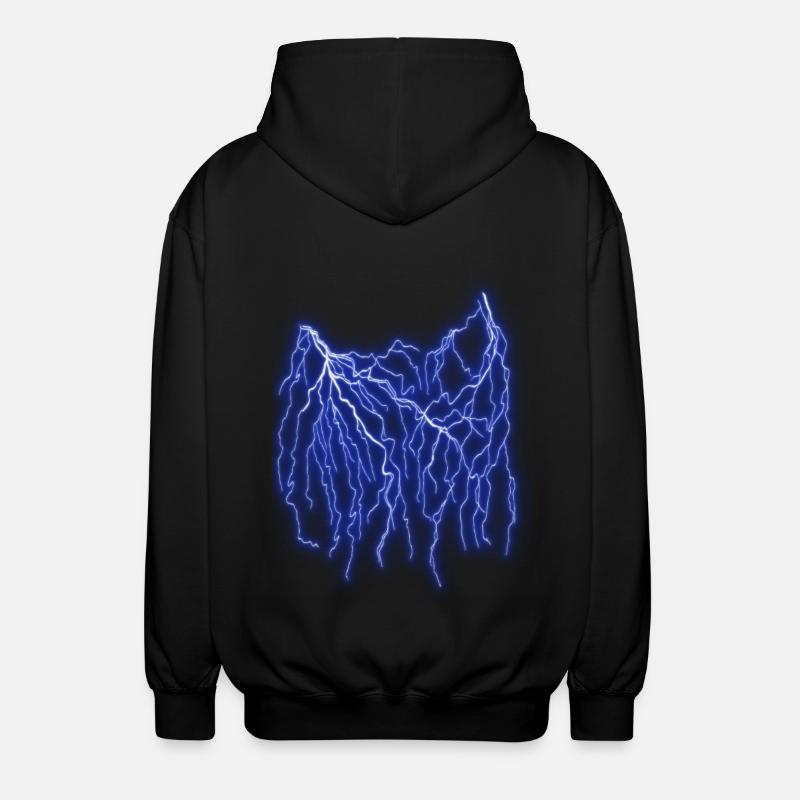 Blitze - Unisex Kapuzenjacke - Schwarz