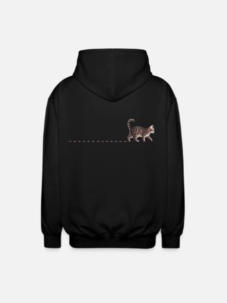 Chat Pistes Chat Chat Chat Pattes Chats Domestiques - Veste à capuche unisexe - noir