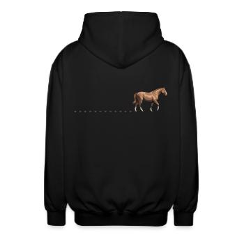 Pistes de chevaux Cavalier Pistes de chevaux Équitation - Veste à capuche unisexe - noir - Dos - AI Model Male 185 light (185cm)