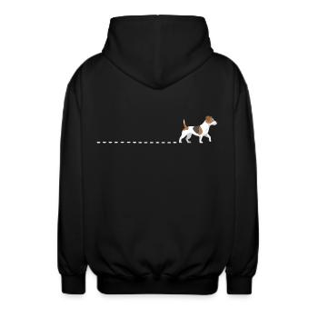 Hundespuren Jack Russell Terrier Hundespur - Unisex Kapuzenjacke - Schwarz - Hinten - AI Model Male 185 light (185cm)