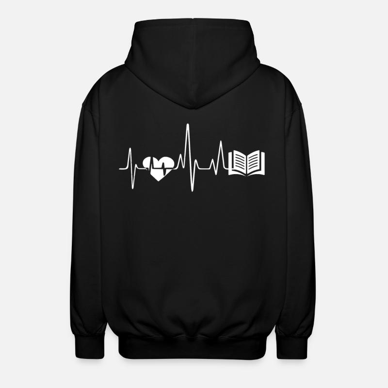 Buch Buch Herzschlag - Unisex Kapuzenjacke - Schwarz