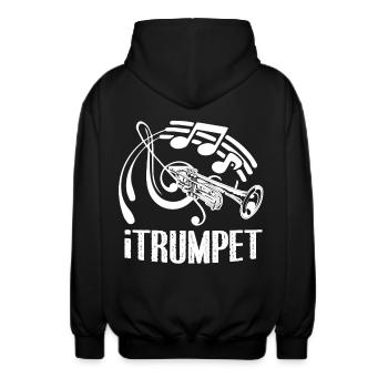 Trompete Lustige Trompete - Unisex Kapuzenjacke - Schwarz - Hinten - AI Model Male 185 light (185cm)
