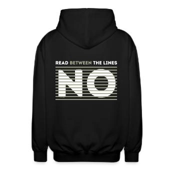 Lesen zwischen den Zeilen KEIN lustiger sarkasmus - Unisex Kapuzenjacke - Schwarz - Hinten - AI Model Male 185 light (185cm)