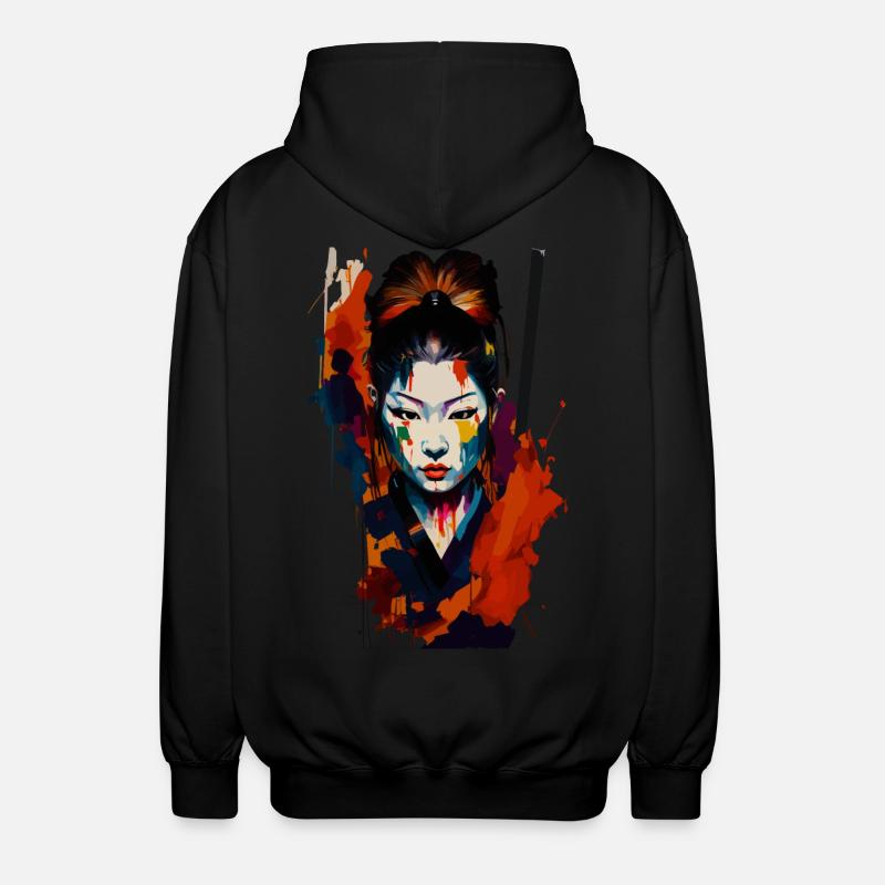 Guerrier samouraï – Splash Art flashy - Veste à capuche unisexe - noir