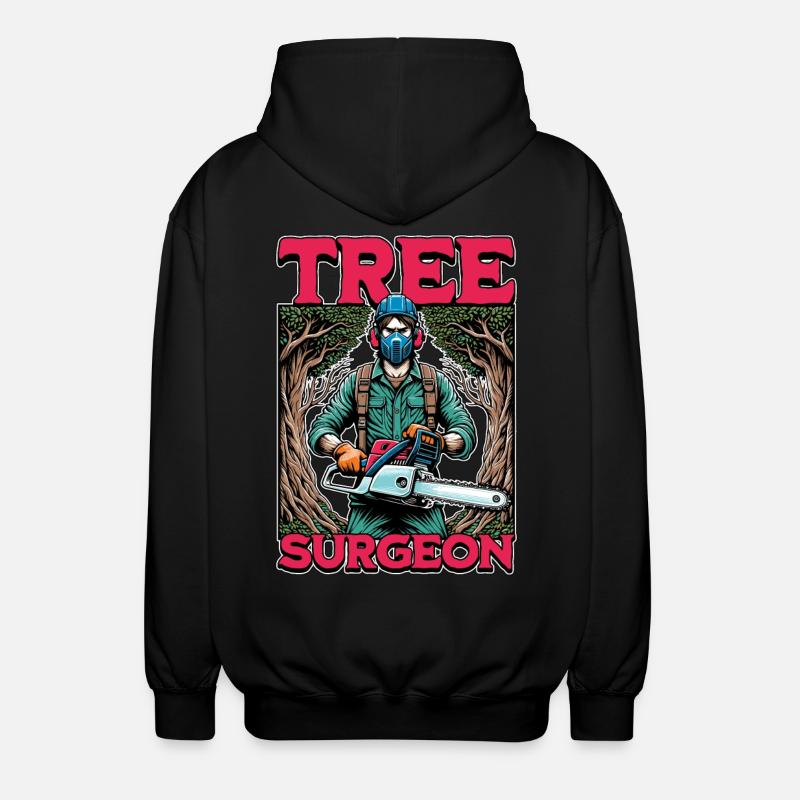 Arborist Tree Surgeon Arboriculture Woodcutter - Unisex Hooded Jacket - black