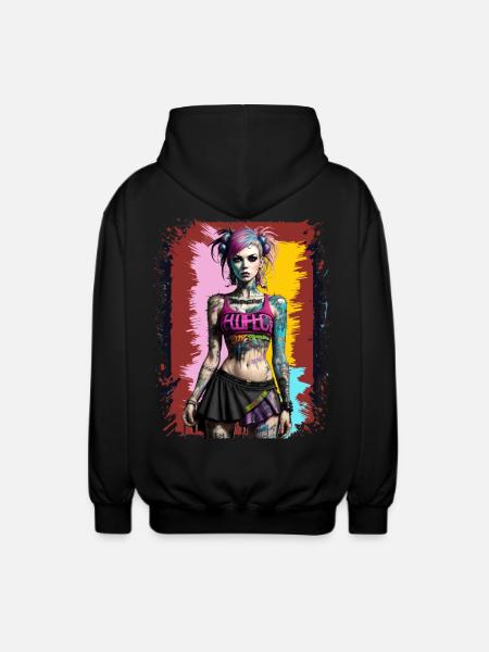 Pretty Punk Girl - Unisex Hooded Jacket - black