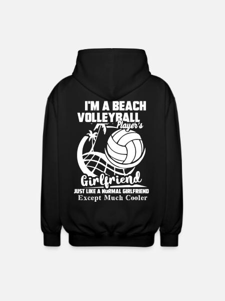 Beach Volleyball Girlfriend Cooler - Unisex Hooded Jacket - black
