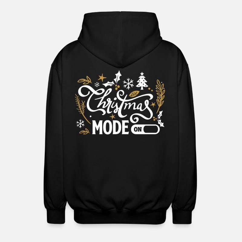 Christmas Mode On - Unisex Hooded Jacket - black