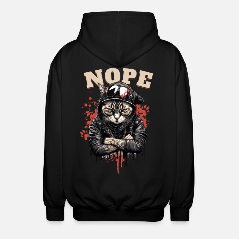 Angry Cat - NOPE! - Unisex Kapuzenjacke - Schwarz